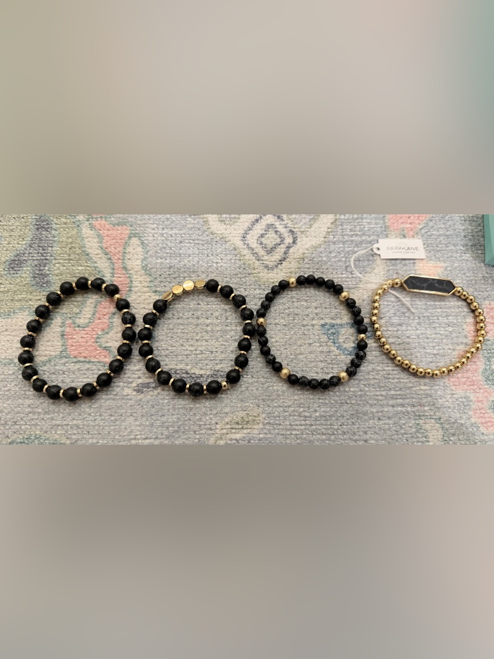 Park Lane Black and Gold Beaded Bracelet Set